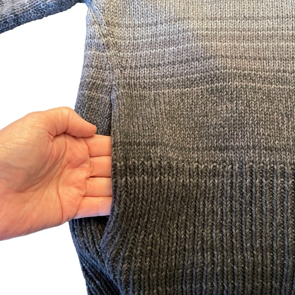 Jones New York Sport Grey Ombre 3/4 Sleeve Zip Up Cotton Blend Sweater (L) - Picture 8 of 14